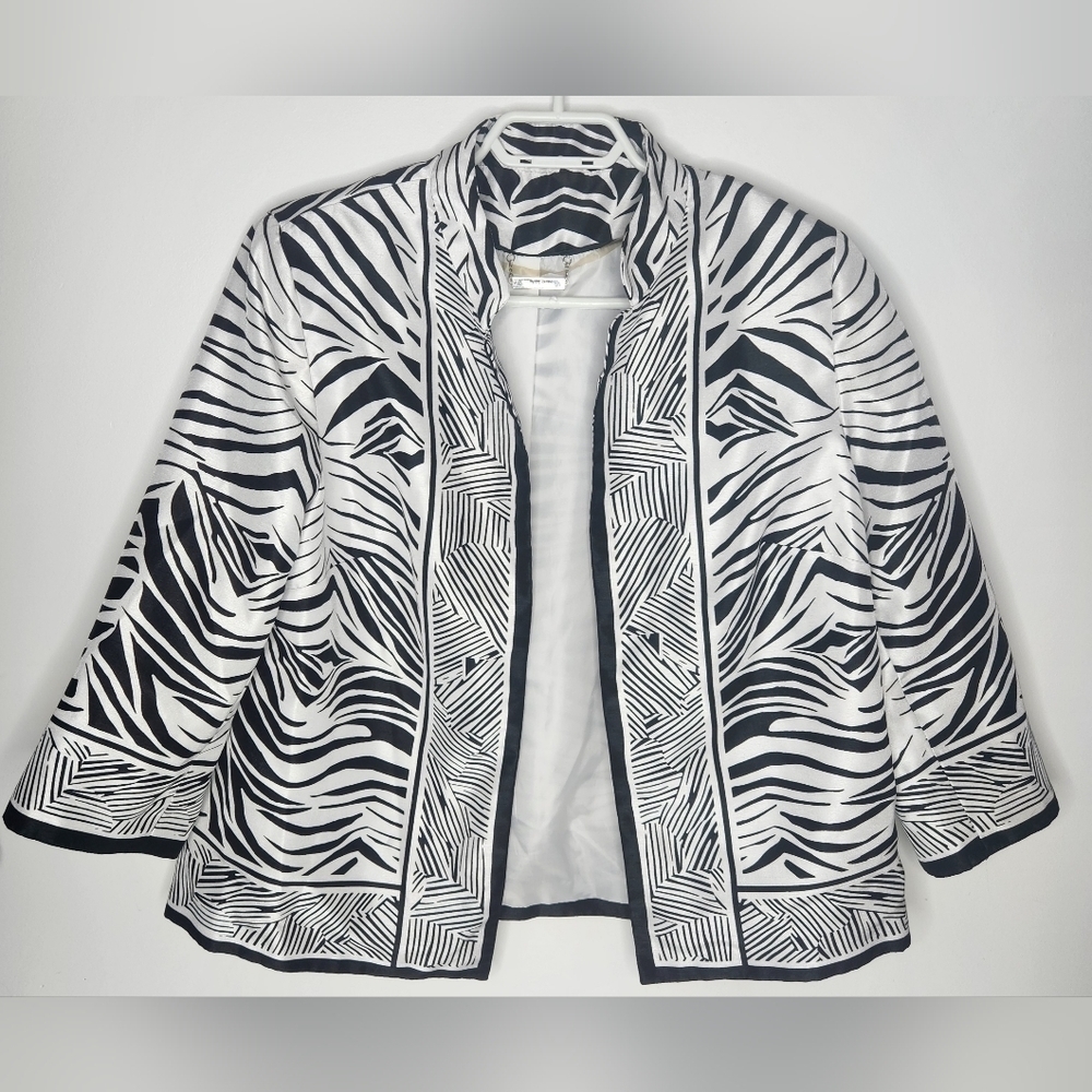 TanJay, blazer, white and black, size 8P